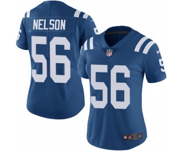 Nike Colts #56 Quenton Nelson Royal Blue Team Color Women's Stitched NFL Vapor Untouchable Limited Jersey