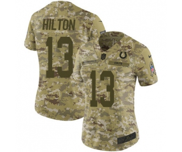 Nike Colts #13 T.Y. Hilton Camo Women's Stitched NFL Limited 2018 Salute to Service Jersey
