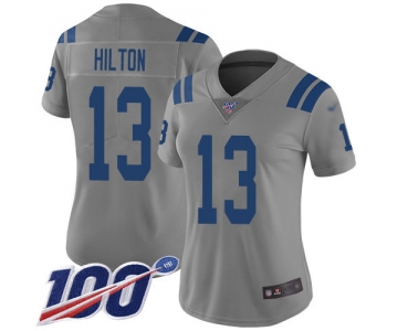Nike Colts #13 T.Y. Hilton Gray Women's Stitched NFL Limited Inverted Legend 100th Season Jersey