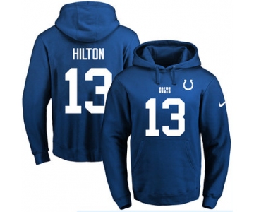 Nike Colts #13 T.Y. Hilton Royal Blue Name & Number Pullover NFL Hoodie