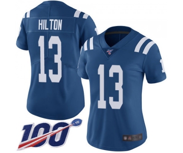 Nike Colts #13 T.Y. Hilton Royal Blue Team Color Women's Stitched NFL 100th Season Vapor Limited Jersey