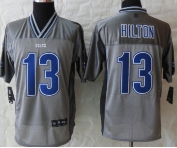 Nike Indianapolis Colts #13 T.Y. Hilton 2013 Gray Vapor Elite Jersey