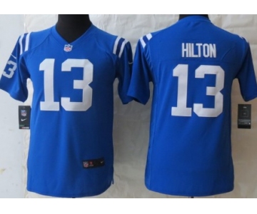 Nike Indianapolis Colts #13 T.Y. Hilton Blue Game Kids Jersey