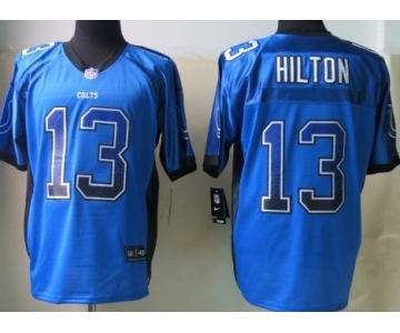 Nike Indianapolis Colts #13 T.Y. Hilton Drift Fashion Blue Elite Jersey