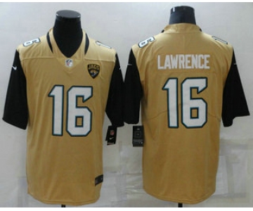 Men's Jacksonville Jaguars #16 Trevor Lawrence Gold 2016 Color Rush Stitched NFL Nike Limited Jersey