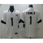 Men's Jacksonville Jaguars #1 Travis Etienne Jr White 2021 Vapor Untouchable Stitched NFL Nike Limited Jersey