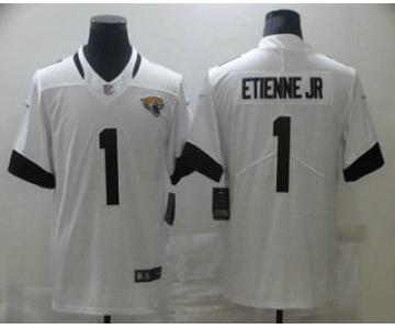 Men's Jacksonville Jaguars #1 Travis Etienne Jr White 2021 Vapor Untouchable Stitched NFL Nike Limited Jersey