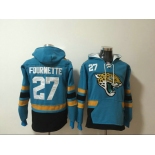 Jacksonville Jaguars 27 Leonard Fournette Blue Stitched Pullover Hoodie