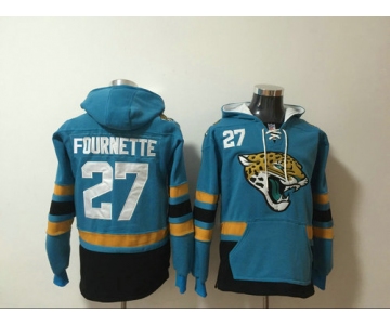 Jacksonville Jaguars 27 Leonard Fournette Blue Stitched Pullover Hoodie