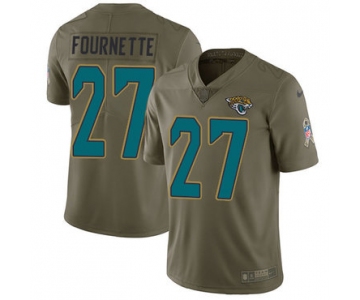 Nike Jacksonville Jaguars #27 Leonard Fournette Olive Men's Stitched NFL Limited 2017 Salute to Service Jersey