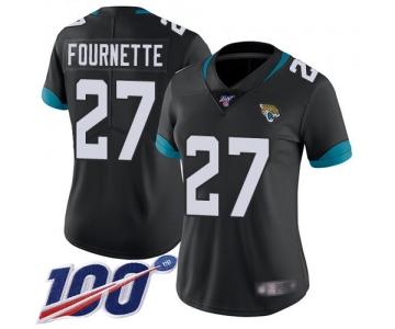 Nike Jaguars #27 Leonard Fournette Black Team Color Women's Stitched NFL 100th Season Vapor Limited Jersey