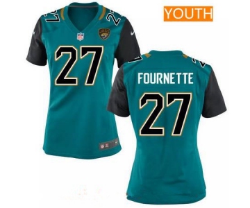 Youth 2017 NFL Draft Jacksonville Jaguars #27 Leonard Fournette Teal Green Team Color Stitched NFL Nike Game Jersey