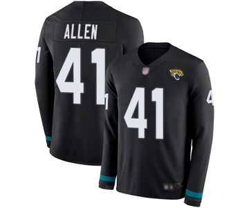 Jaguars #41 Josh Allen Black Team Color Men's Stitched Football Limited Therma Long Sleeve Jersey