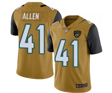 Jaguars #41 Josh Allen Gold Men's Stitched Football Limited Rush Jersey