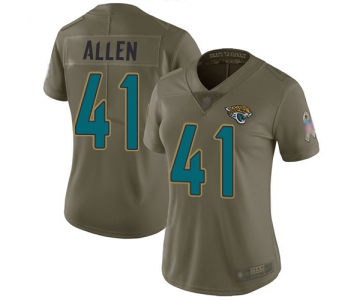 Jaguars #41 Josh Allen Olive Women's Stitched Football Limited 2017 Salute to Service Jersey