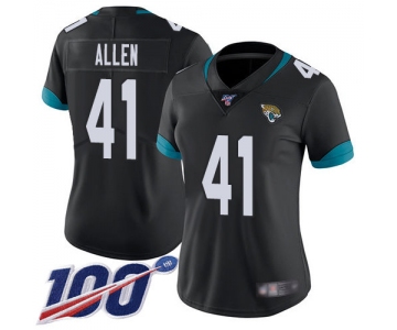 Nike Jaguars #41 Josh Allen Black Team Color Women's Stitched NFL 100th Season Vapor Limited Jersey