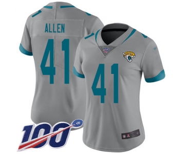 Nike Jaguars #41 Josh Allen Silver Women's Stitched NFL Limited Inverted Legend 100th Season Jersey