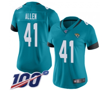 Nike Jaguars #41 Josh Allen Teal Green Alternate Women's Stitched NFL 100th Season Vapor Limited Jersey