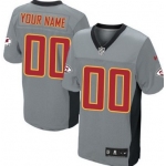 Men's Nike Kansas City Chiefs Customized Gray Shadow Elite Jersey