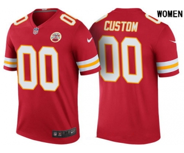 Women's Kansas City Chiefs Red Custom Color Rush Legend NFL Nike Limited Jersey