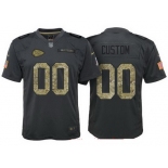 Youth Kansas City Chiefs Custom Anthracite Camo 2016 Salute To Service Veterans Day NFL Nike Limited Jersey