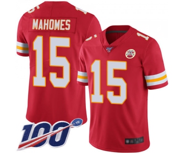 Kansas City Chiefs #15 Patrick Mahomes Red Team Color Men's Stitched Football 100th Season Vapor Limited Jersey