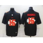 Men's Kansas City Chiefs #15 Patrick Mahomes Black 2020 Shadow Logo Vapor Untouchable Stitched NFL Nike Limited Jersey