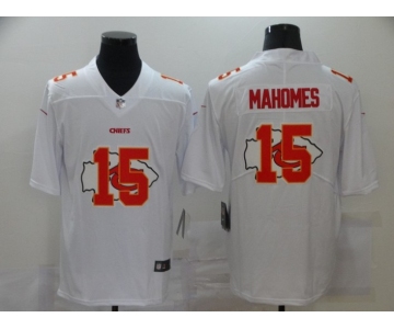 Men's Kansas City Chiefs #15 Patrick Mahomes White 2020 Shadow Logo Vapor Untouchable Stitched NFL Nike Limited Jersey