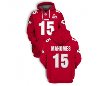 Men's Red Kansas City Chiefs #15 Patrick Mahomes 2021 Super Bowl LIV Pullover Hoodie