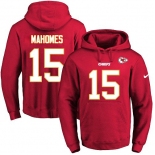 Nike Chiefs 15 Patrick Mahomes Red Name & Number Pullover NFL Hoodie