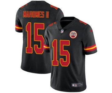 Nike Kansas City Chiefs #15 Patrick Mahomes II Black Men's Stitched NFL Limited Rush Jersey
