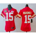 Women's Kansas City Chiefs #15 Patrick Mahomes Red 2021 Super Bowl LV Vapor Untouchable Stitched Nike Limited NFL Jersey