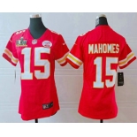 Women's Kansas City Chiefs #15 Patrick Mahomes Red 2021 Super Bowl LV Vapor Untouchable Stitched Nike Limited NFL Jersey