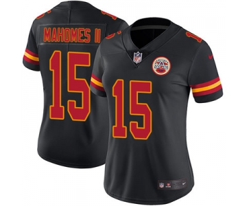 Women's Nike Kansas City Chiefs #15 Patrick Mahomes II Black Stitched NFL Limited Rush Jersey