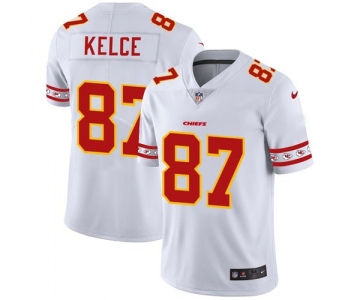 Kansas City Chiefs #87 Travis Kelce Nike White Team Logo Vapor Limited NFL Jersey