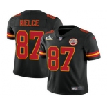 Men's Kansas City Chiefs #87 Travis Kelce Black 2021 Super Bowl LV Vapor Untouchable Stitched Nike Limited NFL Jersey