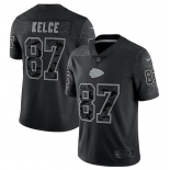 Men's Kansas City Chiefs #87 Travis Kelce Black Reflective Limited Stitched Jersey