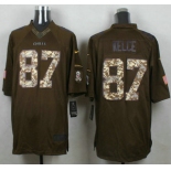 Men's Kansas City Chiefs #87 Travis Kelce Green Salute to Service 2015 NFL Nike Limited Jersey