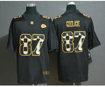 Men's Kansas City Chiefs #87 Travis Kelce Jesus Faith Black Vapor Untouchable Stitched NFL Nike Limited Jersey