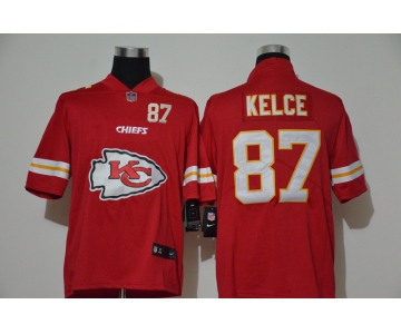 Men's Kansas City Chiefs #87 Travis Kelce Red 2020 Big Logo Number Vapor Untouchable Stitched NFL Nike Fashion Limited Jersey