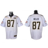 Men's Kansas City Chiefs #87 Travis Kelce White 2016 Pro Bowl Nike Elite Jersey
