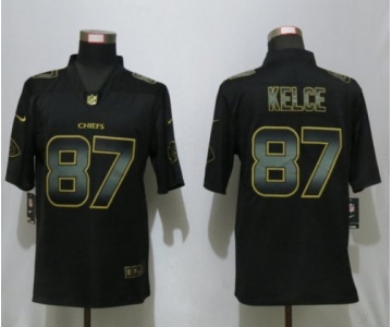 Nike Chiefs 87 Travis Kelce Black Gold Vapor Untouchable Limited Jersey
