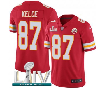Nike Chiefs #87 Travis Kelce Red Super Bowl LIV 2020 Team Color Men's Stitched NFL Vapor Untouchable Limited Jersey
