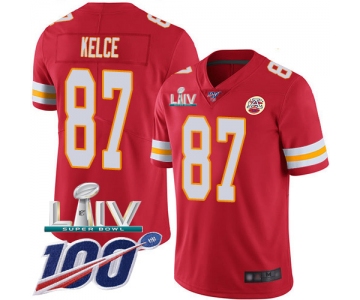 Nike Chiefs #87 Travis Kelce Red Super Bowl LIV 2020 Team Color Youth Stitched NFL 100th Season Vapor Untouchable Limited Jersey