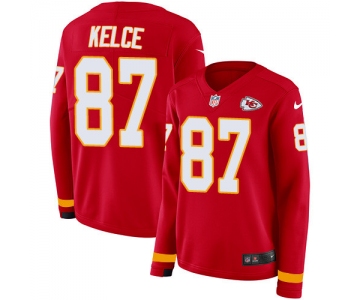 Nike Chiefs #87 Travis Kelce Red Team Color Women's Stitched NFL Long Sleeve Jersey