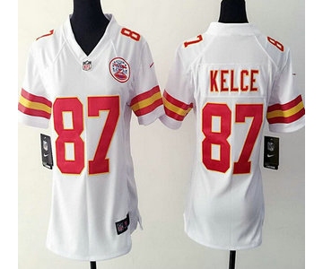 Women's Kansas City Chiefs #87 Travis Kelce White Road NFL Nike Game Jersey
