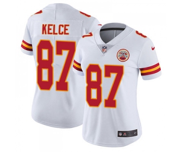 Women's Nike Kansas City Chiefs #87 Travis Kelce White Stitched NFL Vapor Untouchable Limited Jersey