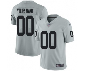 Men's Las Vegas Raiders Customized Silver Stitched Football Limited Inverted Legend Jersey