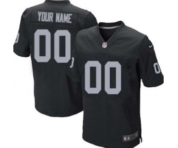 Men's Nike Oakland Raiders Customized Black Elite Jersey
