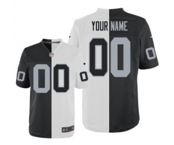 Men's Nike Oakland Raiders Customized Black/White Two Tone Elite Jersey